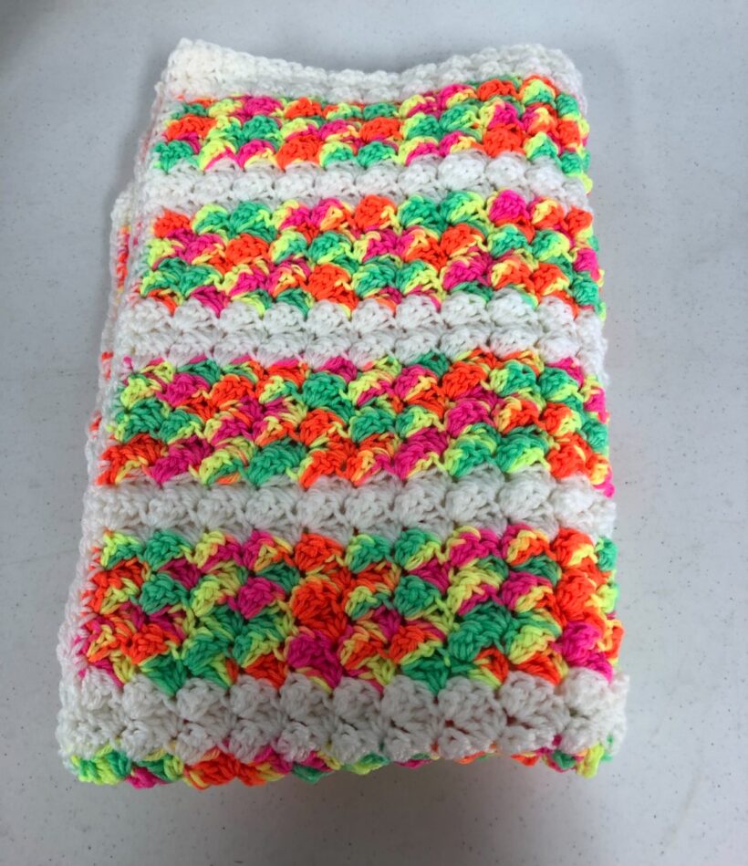 knitted baby blanket Northern Chautauqua Canine Rescue